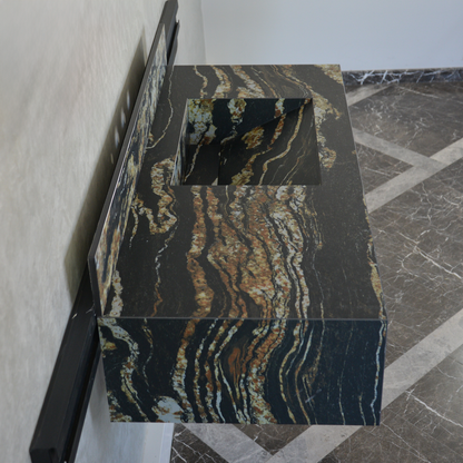 Black Engineered Porcelain Sink - Handcrafted Italian Taurus