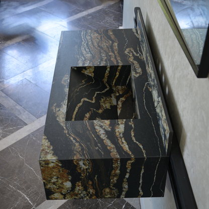 Black Engineered Porcelain Sink - Handcrafted Italian Taurus