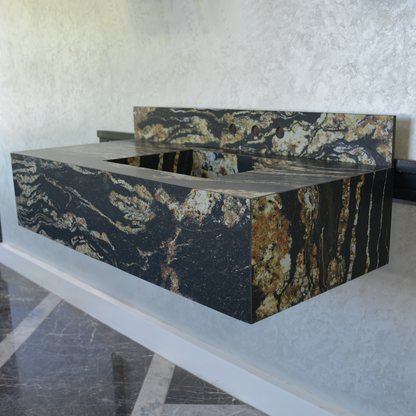 Black Engineered Porcelain Sink - Handcrafted Italian Taurus
