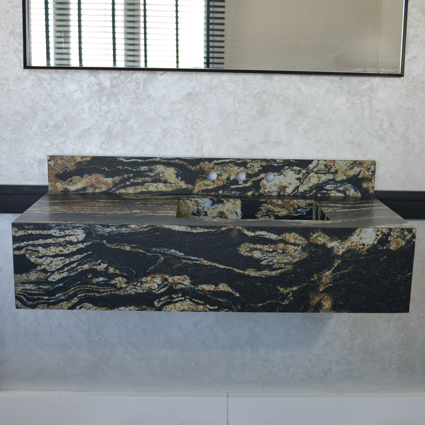 Black Engineered Porcelain Sink - Handcrafted Italian Taurus