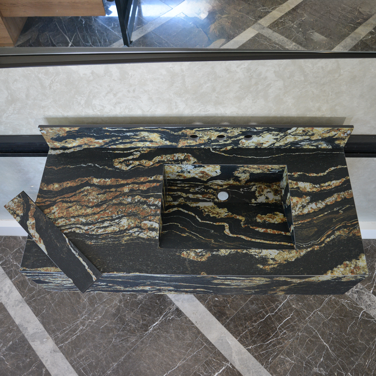 Black Engineered Porcelain Sink - Handcrafted Italian Taurus