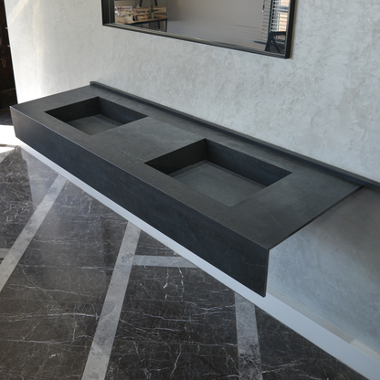 Dekton Laos Engineered Porcelain Double Sink - Premium Handcrafted Marble Look