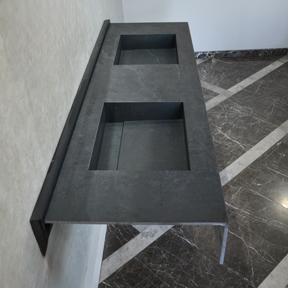 Dekton Laos Engineered Porcelain Double Sink - Premium Handcrafted Marble Look
