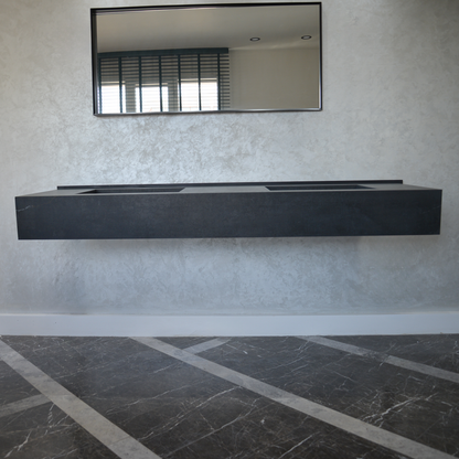 Dekton Laos Engineered Porcelain Double Sink - Premium Handcrafted Marble Look