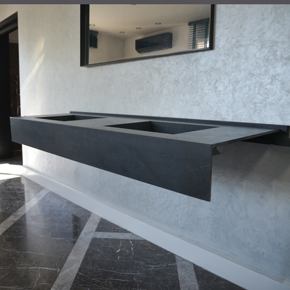 Dekton Laos Engineered Porcelain Double Sink - Premium Handcrafted Marble Look