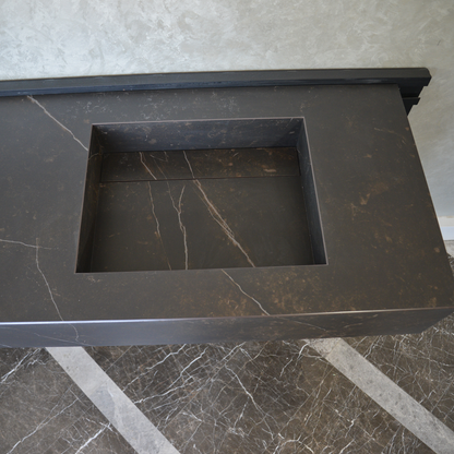 Engineered Porcelain Double Sink Dekton Kelya - Marble Handcrafted Contemporary Style
