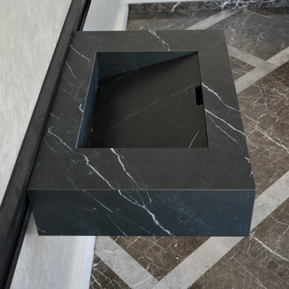Nero Marquinia Black Engineered Stone Sink Handcrafted High Gloss Modern Designs