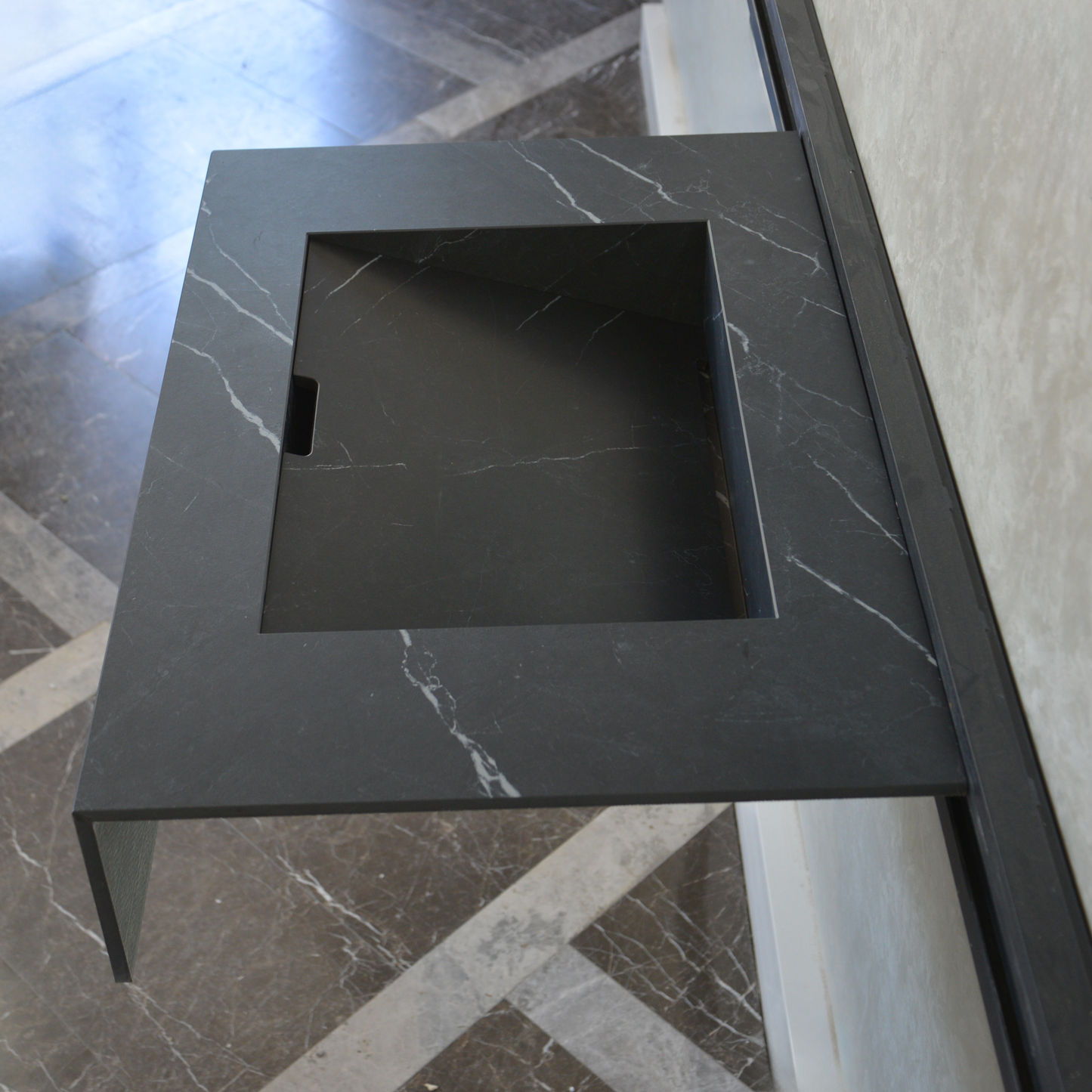 Nero Marquinia Black Engineered Stone Sink Handcrafted High Gloss Modern Designs