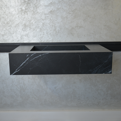 Nero Marquinia Black Engineered Stone Sink Handcrafted High Gloss Modern Designs