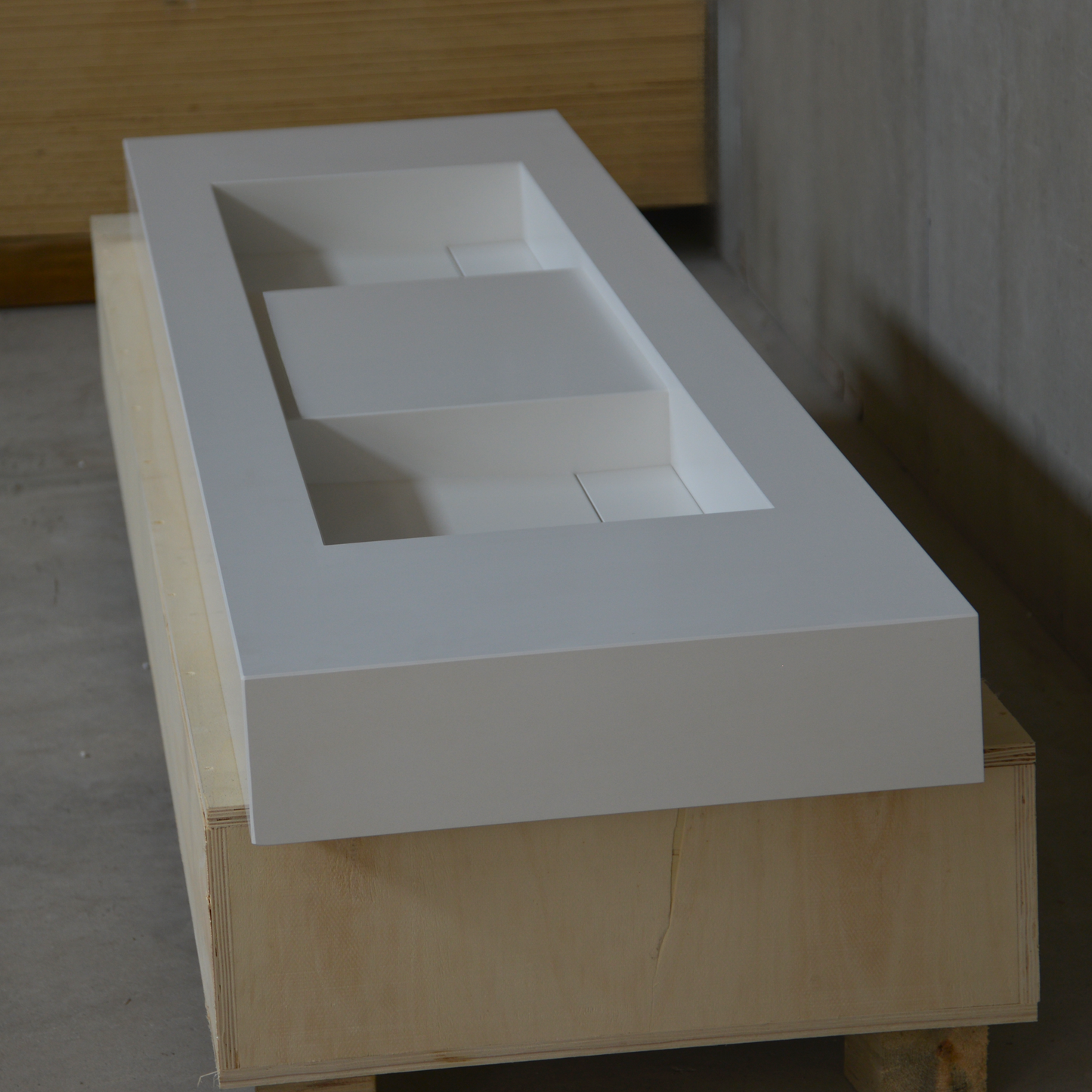 Handcrafted White Quartz Double Sink - Non Porous Durable Finish