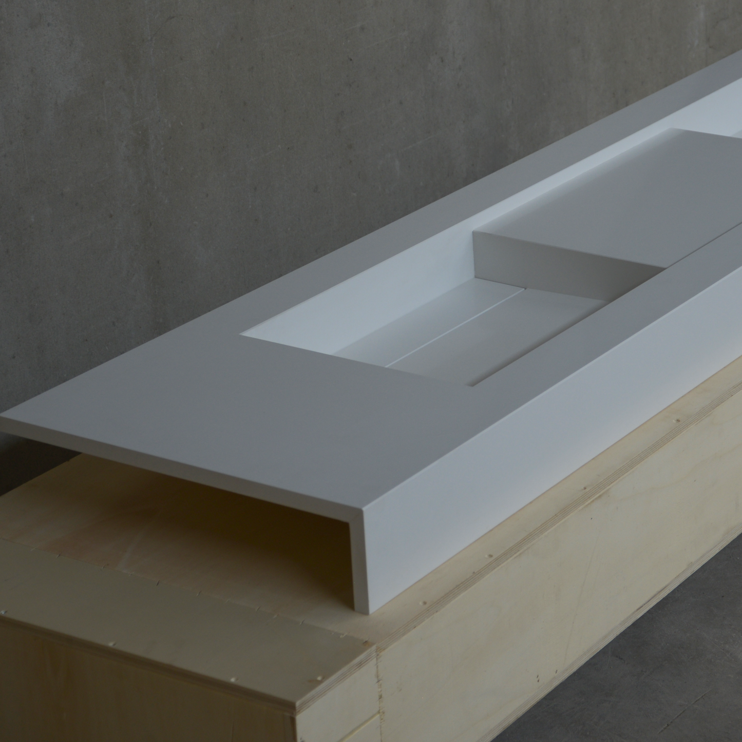 Handcrafted White Quartz Double Sink - Non Porous Durable Finish