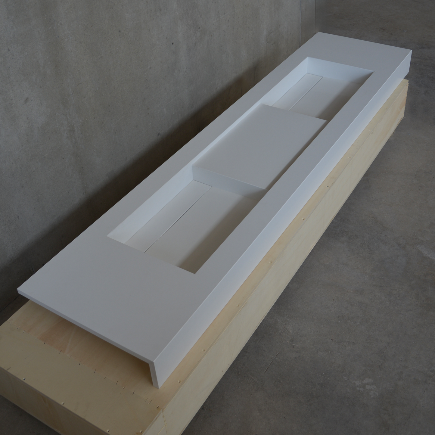 Handcrafted White Quartz Double Sink - Non Porous Durable Finish