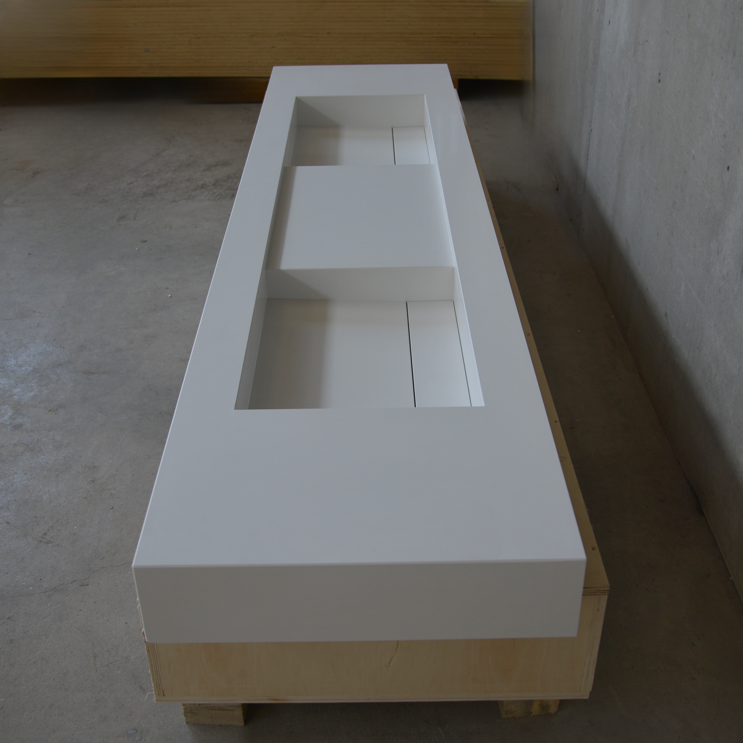 Handcrafted White Quartz Double Sink - Non Porous Durable Finish