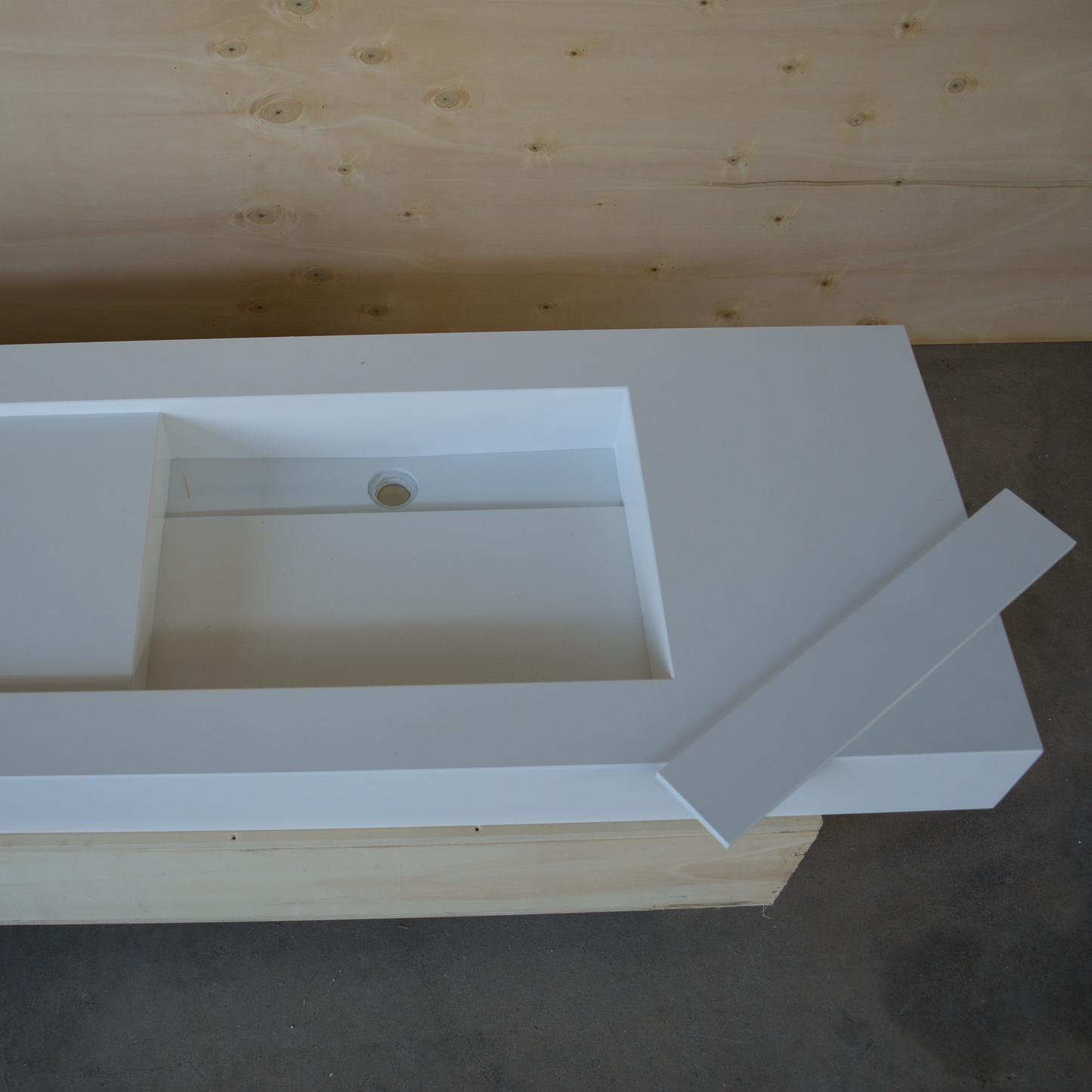 Handcrafted White Quartz Double Sink - Non Porous Durable Finish