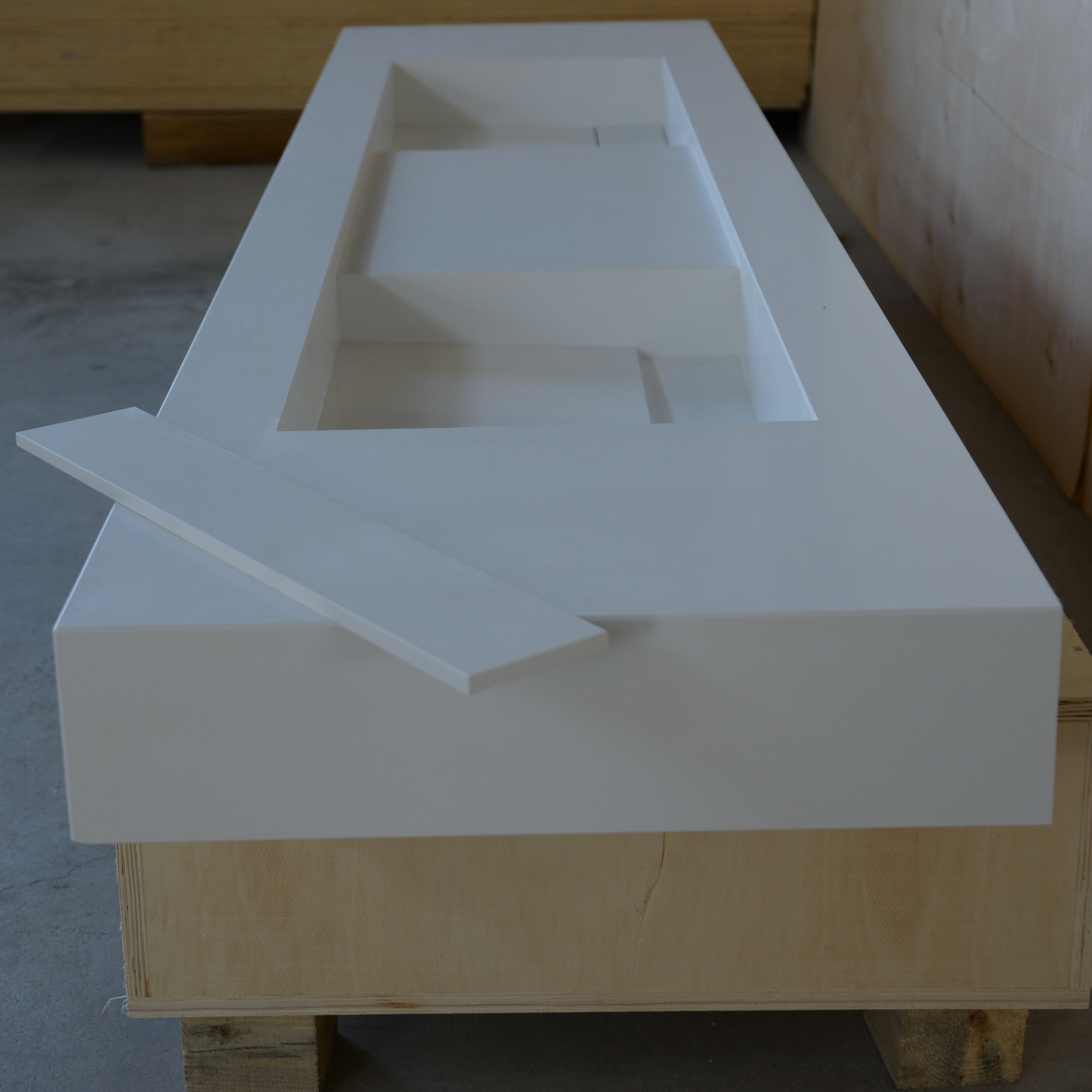 Handcrafted White Quartz Double Sink - Non Porous Durable Finish