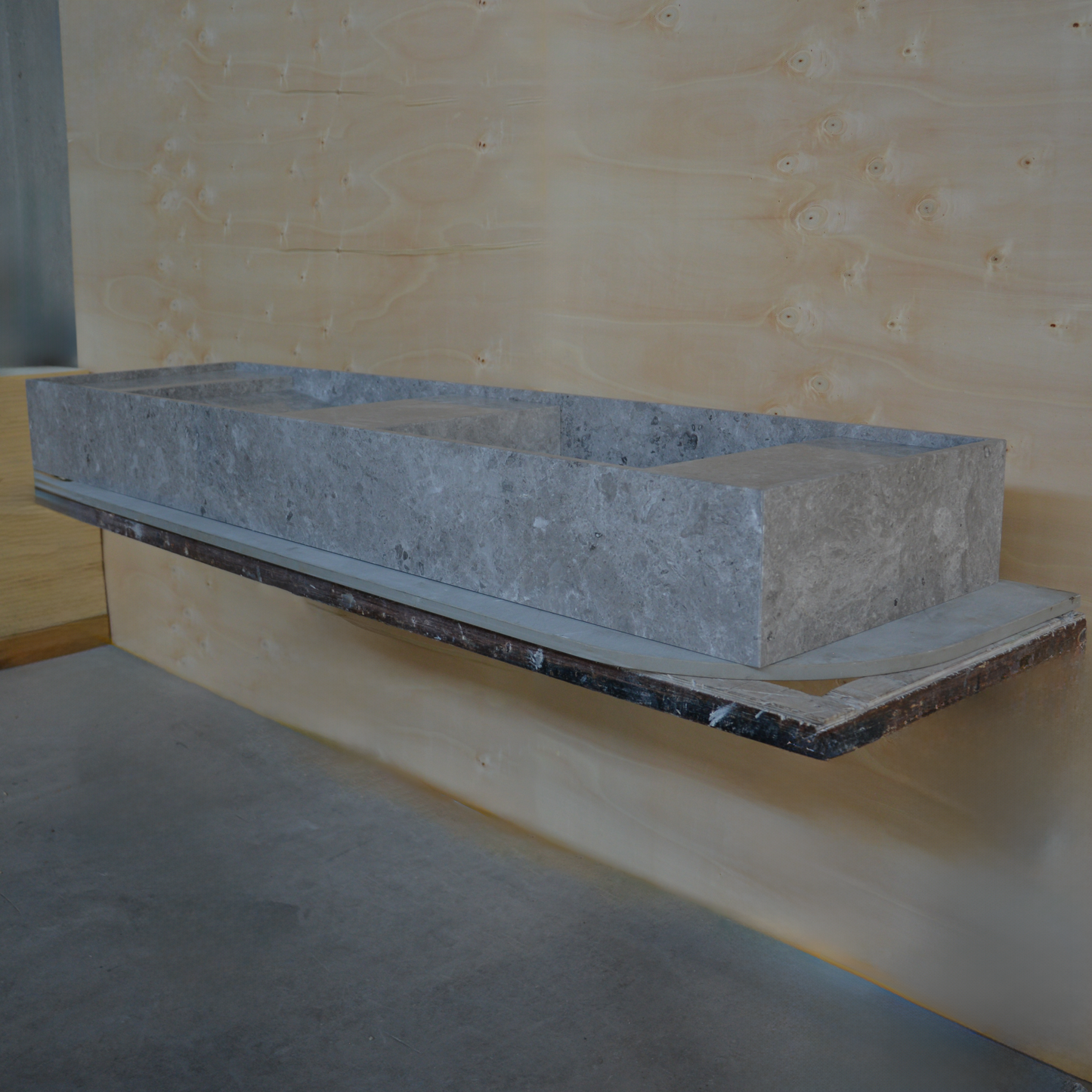 Tundra Grey Marble Handcrafted Bathroom Sink - One of a Kind Artisan Centerpiece