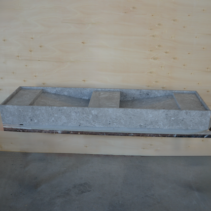 Tundra Grey Marble Handcrafted Bathroom Sink - One of a Kind Artisan Centerpiece