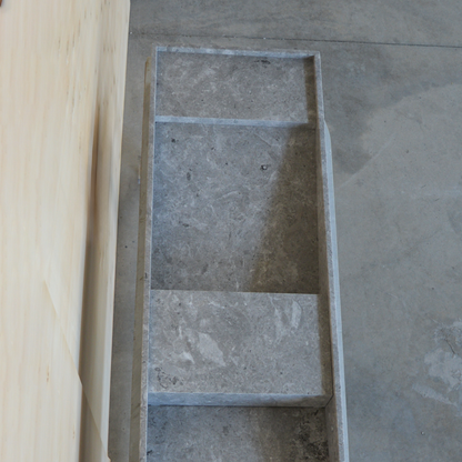 Tundra Grey Marble Handcrafted Bathroom Sink - One of a Kind Artisan Centerpiece