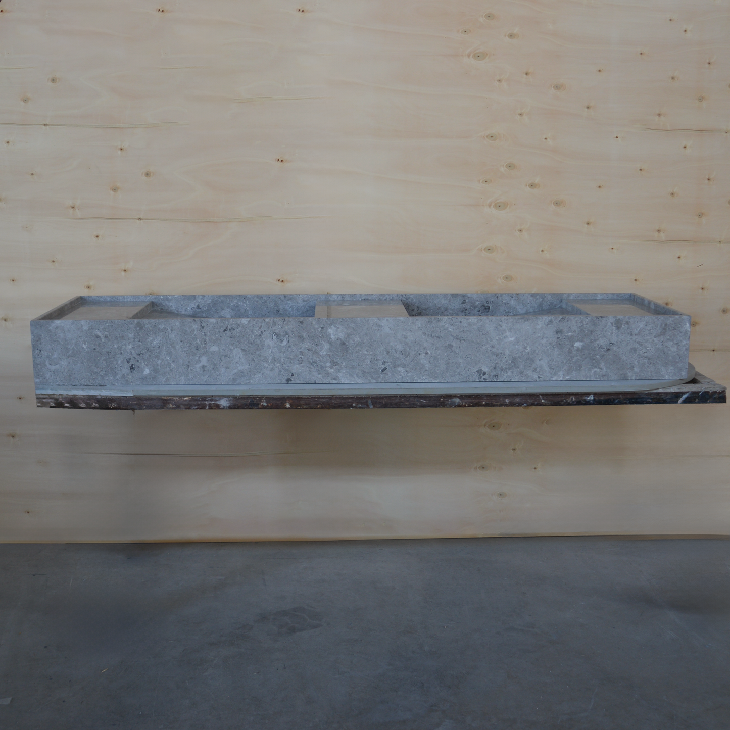 Tundra Grey Marble Handcrafted Bathroom Sink - One of a Kind Artisan Centerpiece