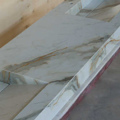 Engineered Porcelain Double Sink Calacatta Hermitage - Handcrafted Matte Finish