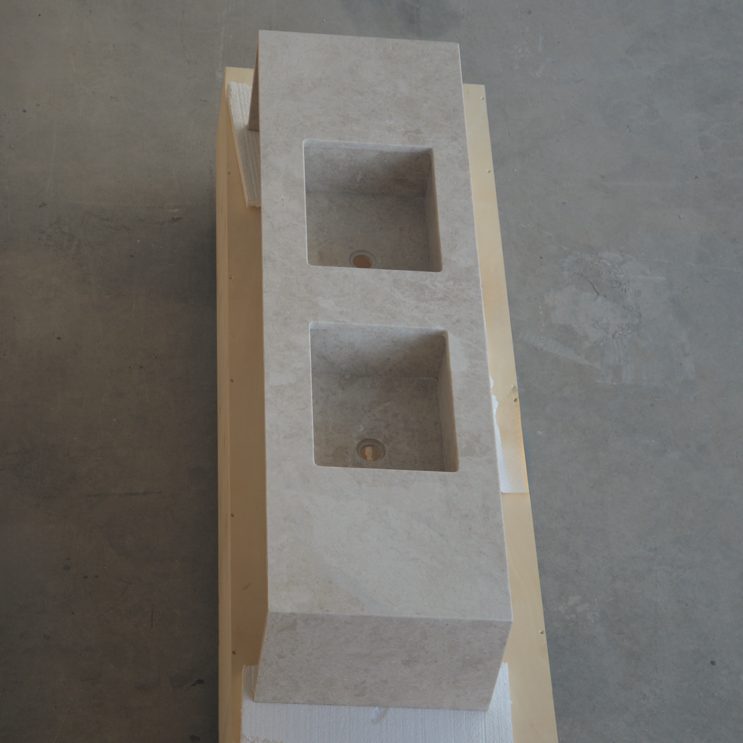 Hera Beige Marble Double Sink - Handcrafted Premium Bath Fixture