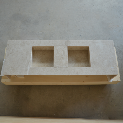 Beige Marble Handcrafted Custom Bathroom Vessel Sink Hera Premium Designer Collection