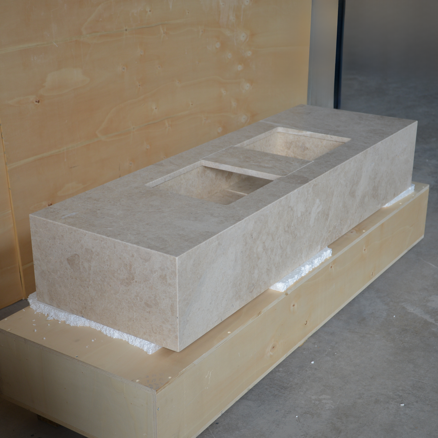 Beige Marble Handcrafted Custom Bathroom Vessel Sink Hera Premium Designer Collection