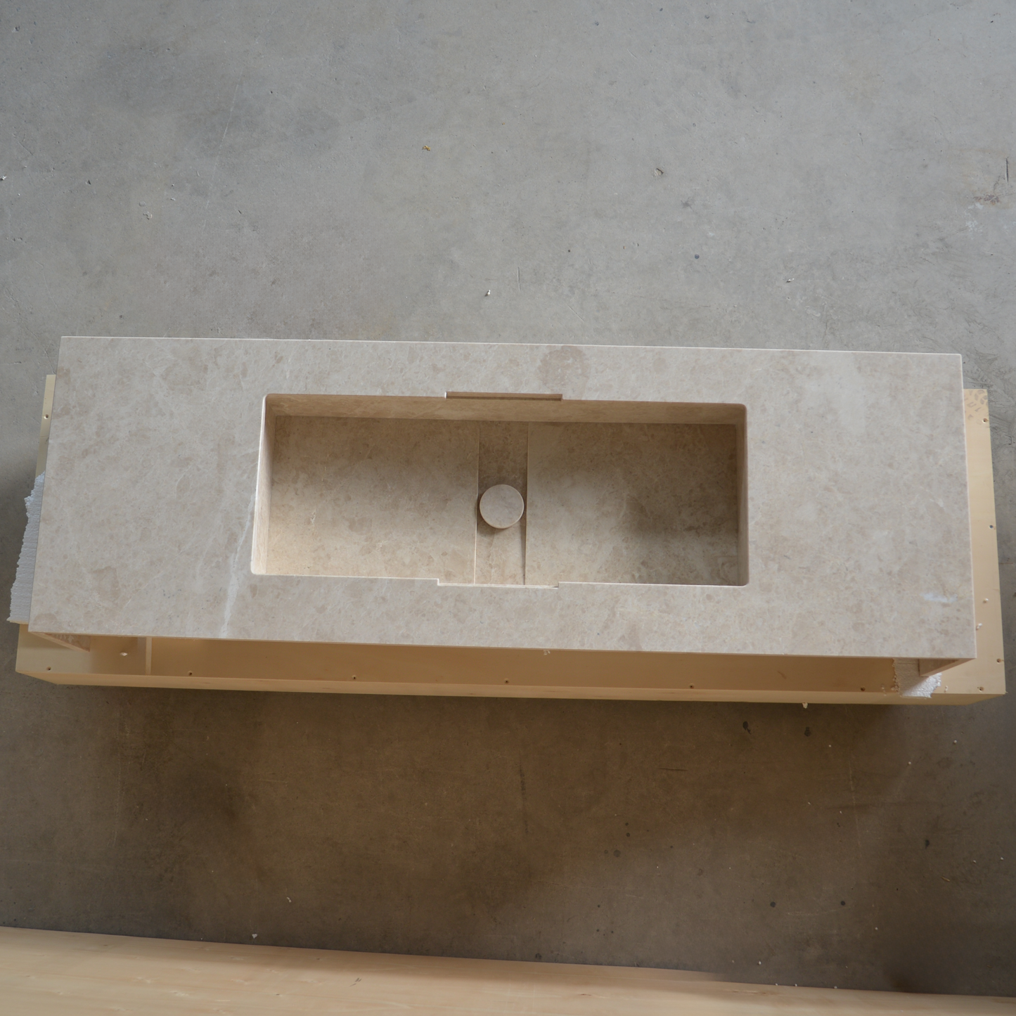 Beige Marble Handcrafted Custom Bathroom Vessel Sink Hera Premium Designer Collection