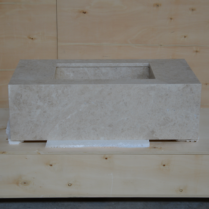 Hera Beige Handcrafted Natural Marble Vessel Sink For Bathroom And Kitchen Design
