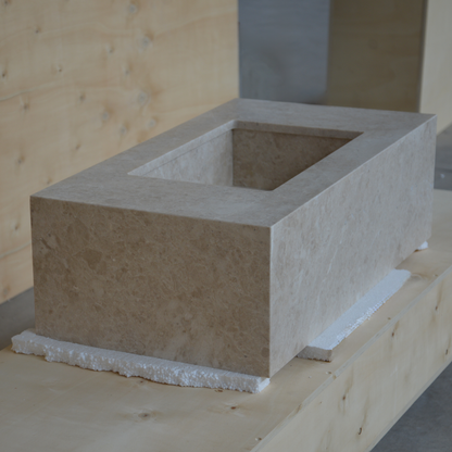 Hera Beige Handcrafted Natural Marble Vessel Sink For Bathroom And Kitchen Design