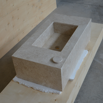 Hera Beige Handcrafted Natural Marble Vessel Sink For Bathroom And Kitchen Design
