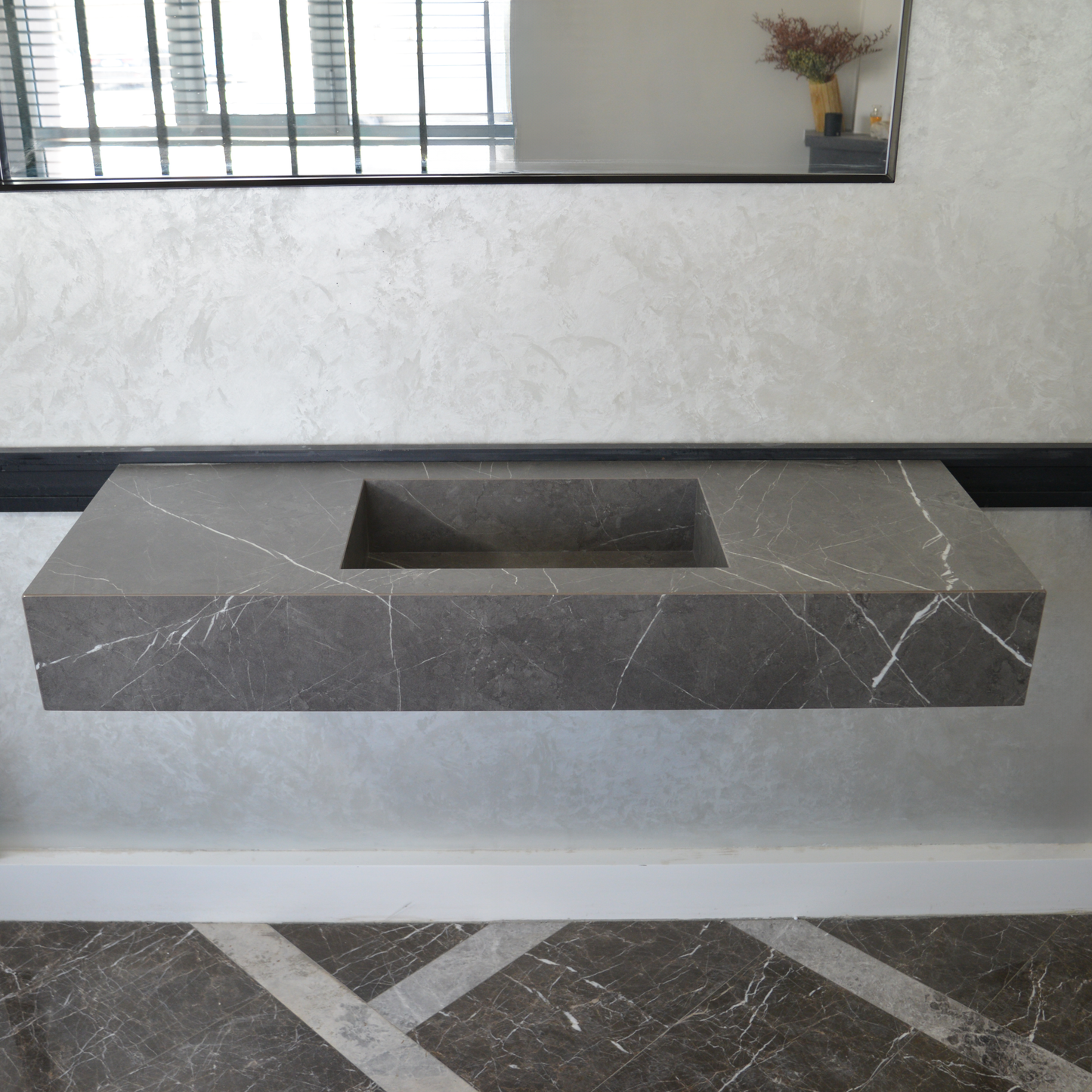 Handcrafted Pietra Grey Engineered Porcelain Sink - Installation Ready