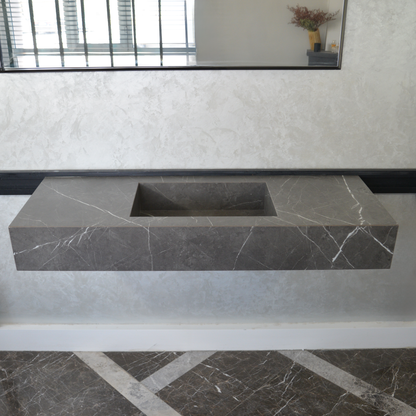 Handcrafted Pietra Grey Engineered Porcelain Sink - Installation Ready