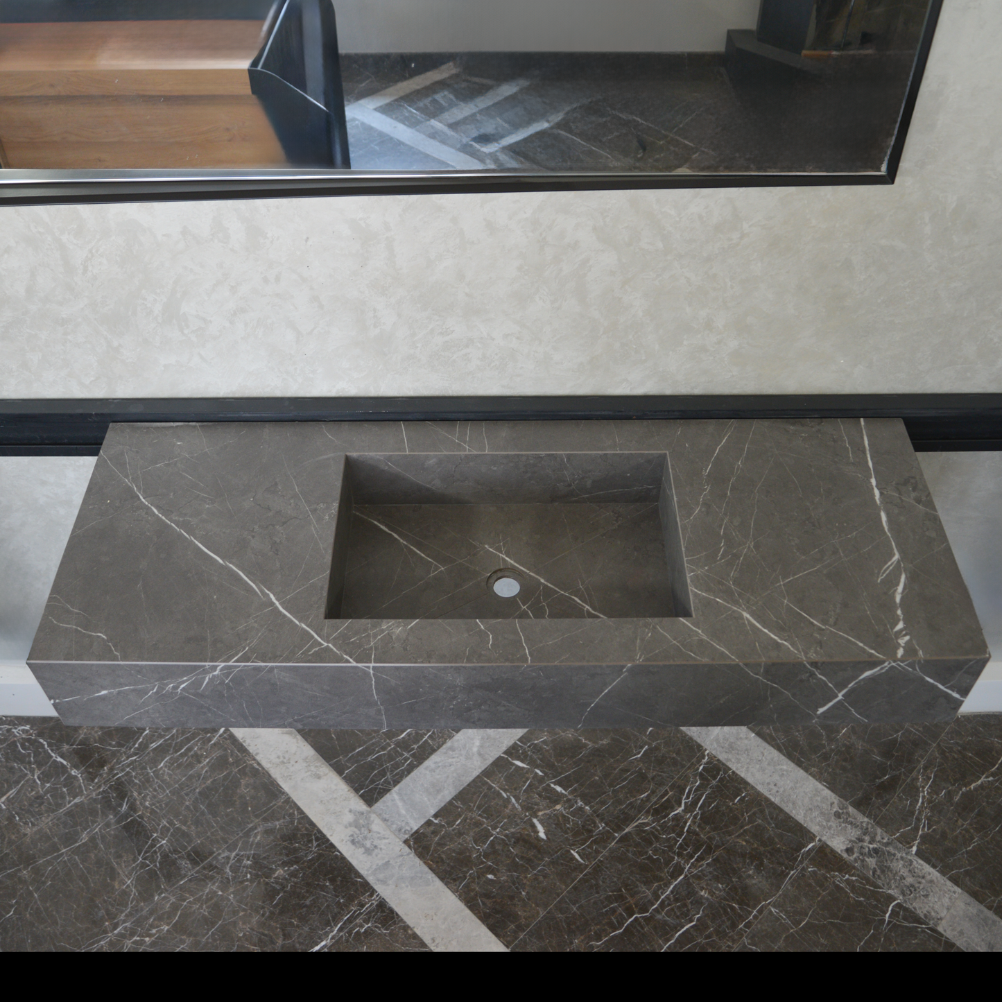 Handcrafted Pietra Grey Engineered Porcelain Sink - Installation Ready