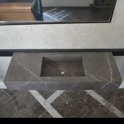 Handcrafted Pietra Grey Engineered Porcelain Sink - Installation Ready