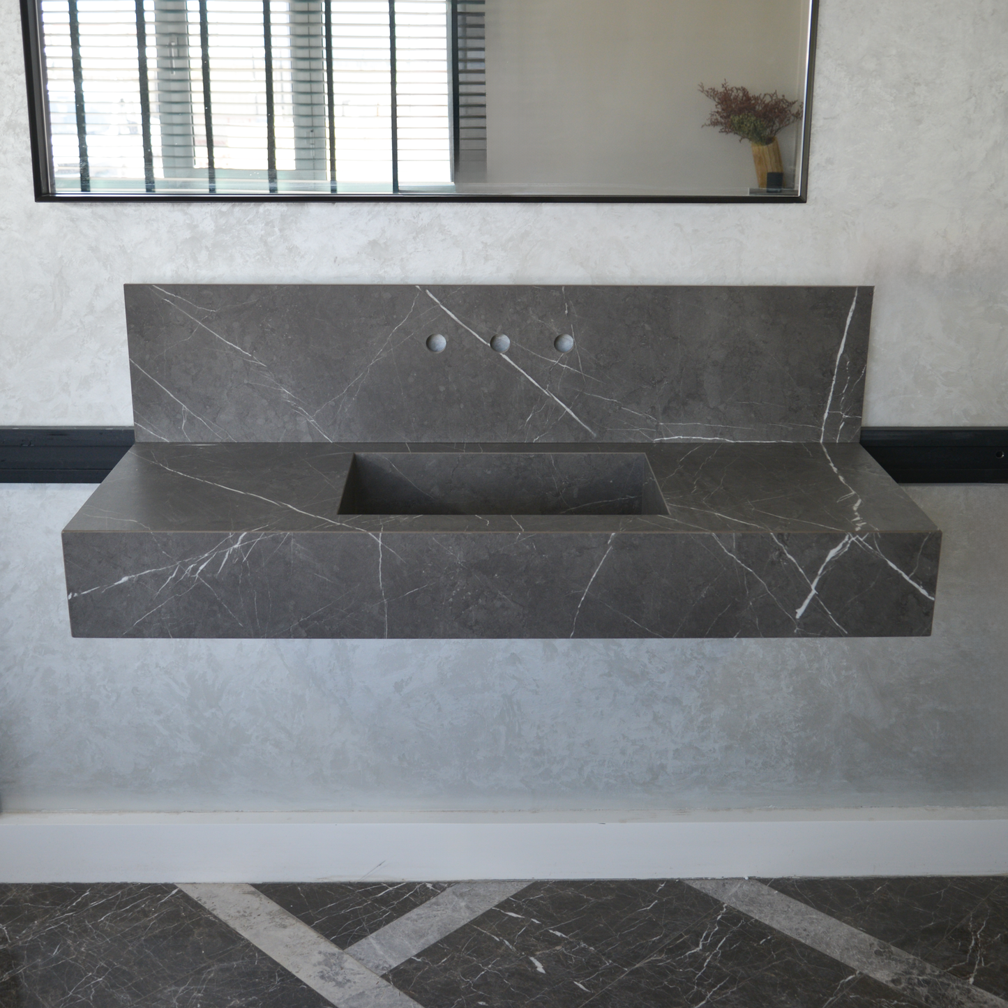Handcrafted Pietra Grey Engineered Porcelain Sink - Installation Ready