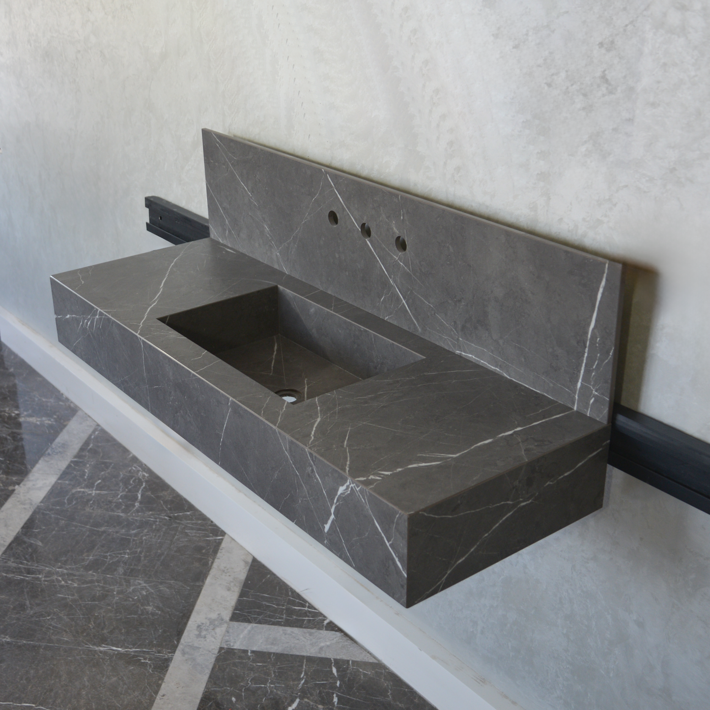 Handcrafted Pietra Grey Engineered Porcelain Sink - Installation Ready