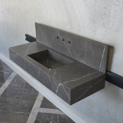Handcrafted Pietra Grey Engineered Porcelain Sink - Installation Ready