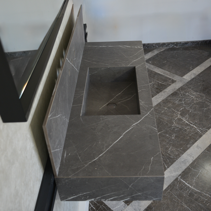 Handcrafted Pietra Grey Engineered Porcelain Sink - Installation Ready