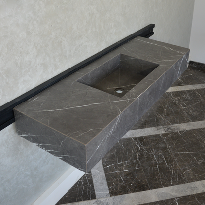 Handcrafted Pietra Grey Engineered Porcelain Sink - Installation Ready