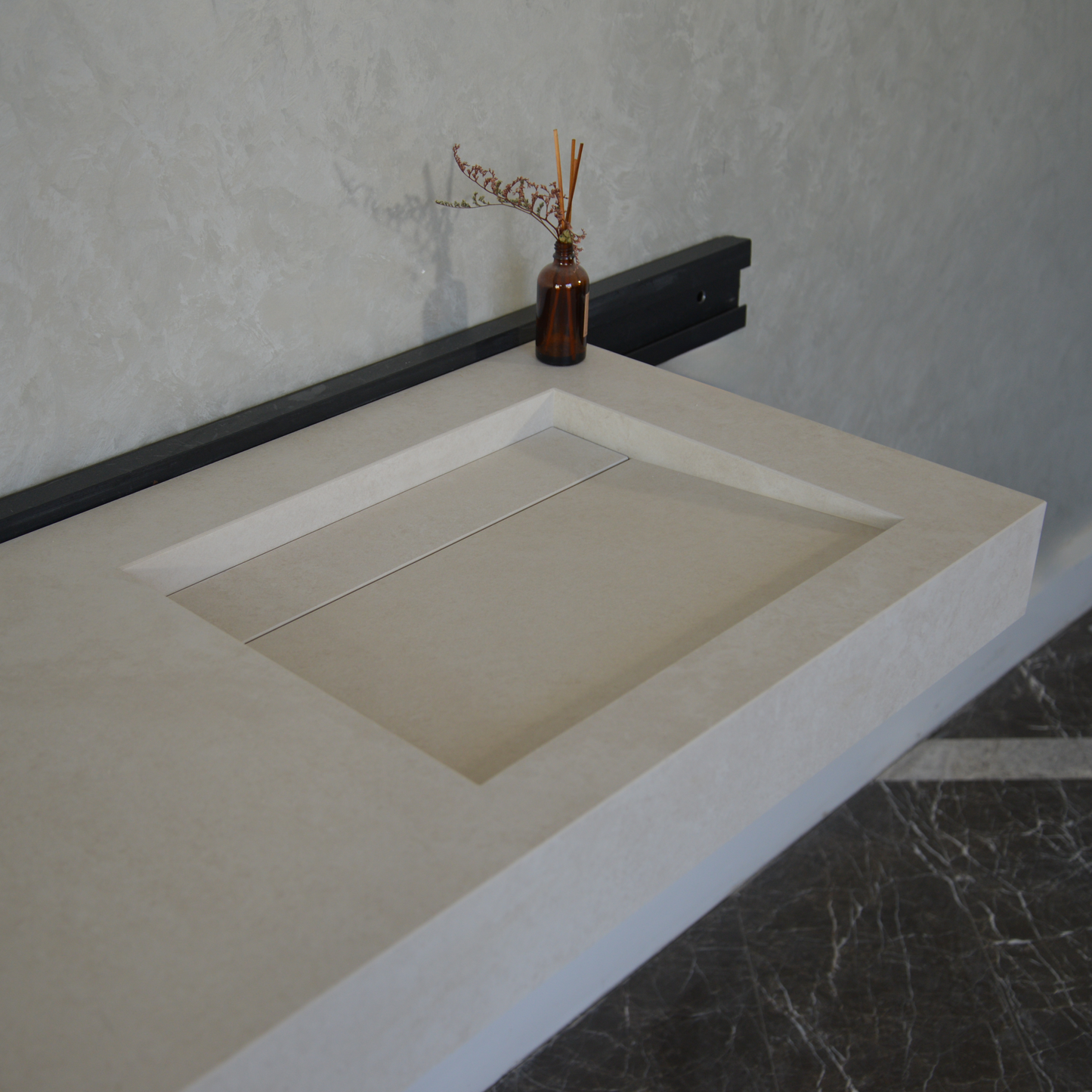 Handcrafted Engineered Porcelain Double Sink Chianca Di Ostuni
