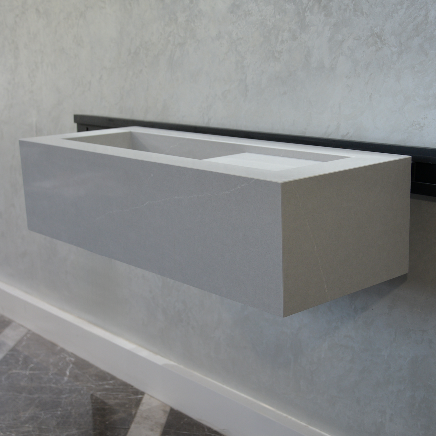 Talia Grey Quartz Handcrafted Kitchen and Bathroom Sink Contemporary Modern Design