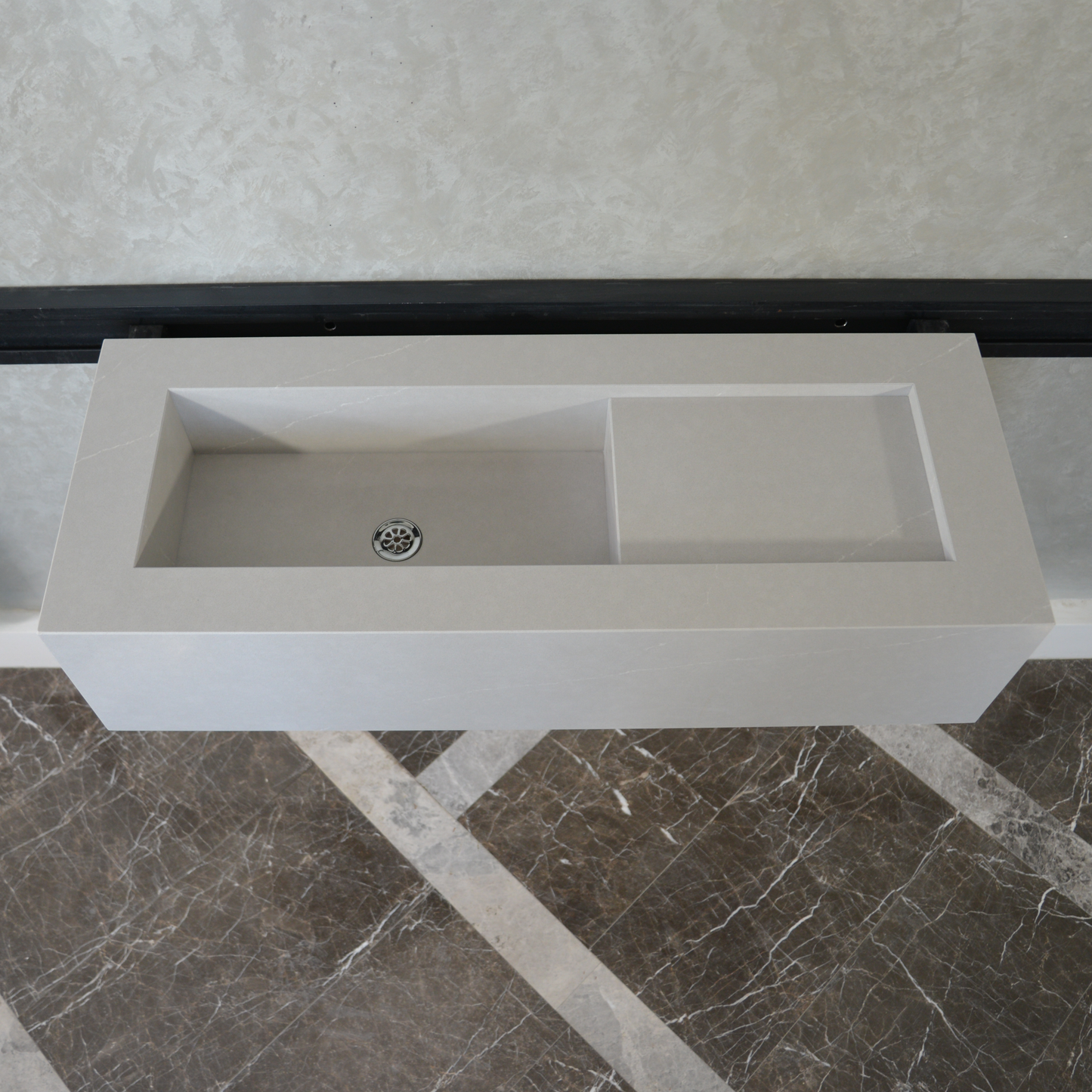 Talia Grey Quartz Handcrafted Kitchen and Bathroom Sink Contemporary Modern Design