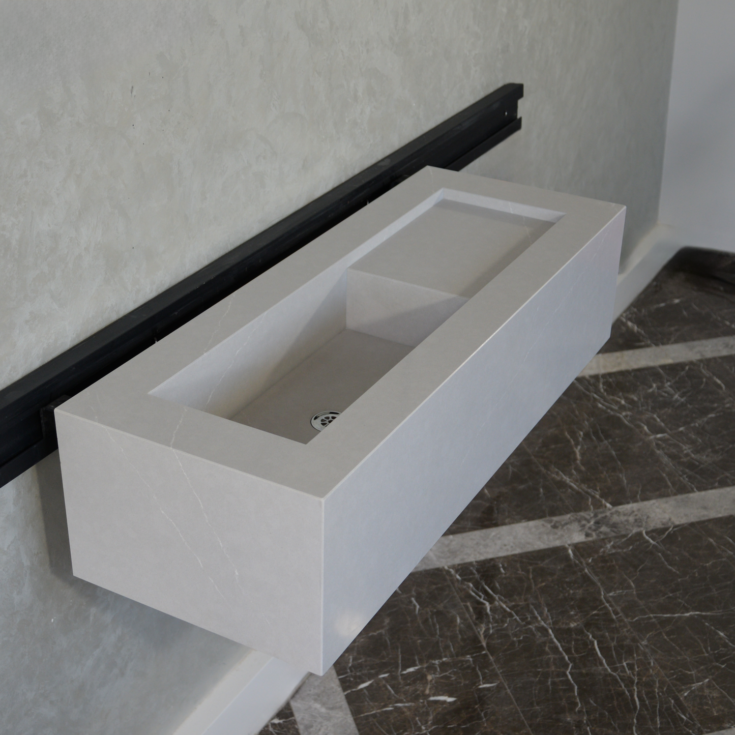 Talia Grey Quartz Handcrafted Kitchen and Bathroom Sink Contemporary Modern Design