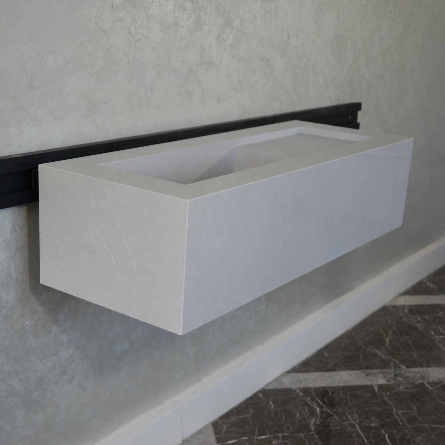 Talia Grey Quartz Handcrafted Kitchen and Bathroom Sink Contemporary Modern Design