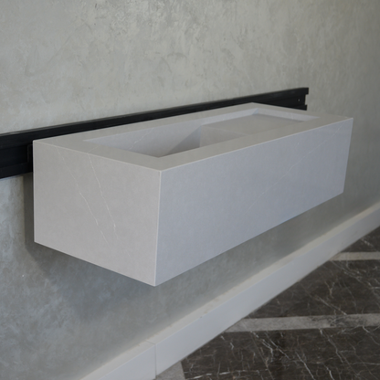 Talia Grey Quartz Handcrafted Kitchen and Bathroom Sink Contemporary Modern Design