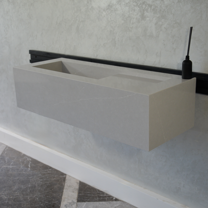 Talia Grey Quartz Handcrafted Kitchen and Bathroom Sink Contemporary Modern Design