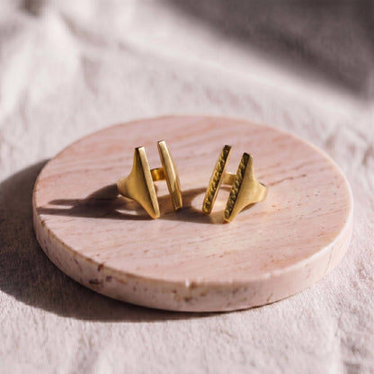 Brass Double Bar Adjustable Ring | Sema