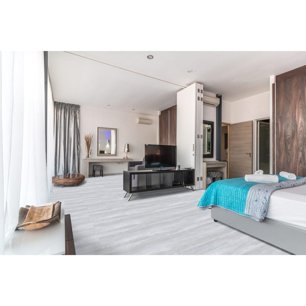 22MIL Heavy-Duty Wearlayer SPC Vinyl Rigid Core Dove Oak, 5mm Thick, 1mm IXPE Soundpad - Pine Collection