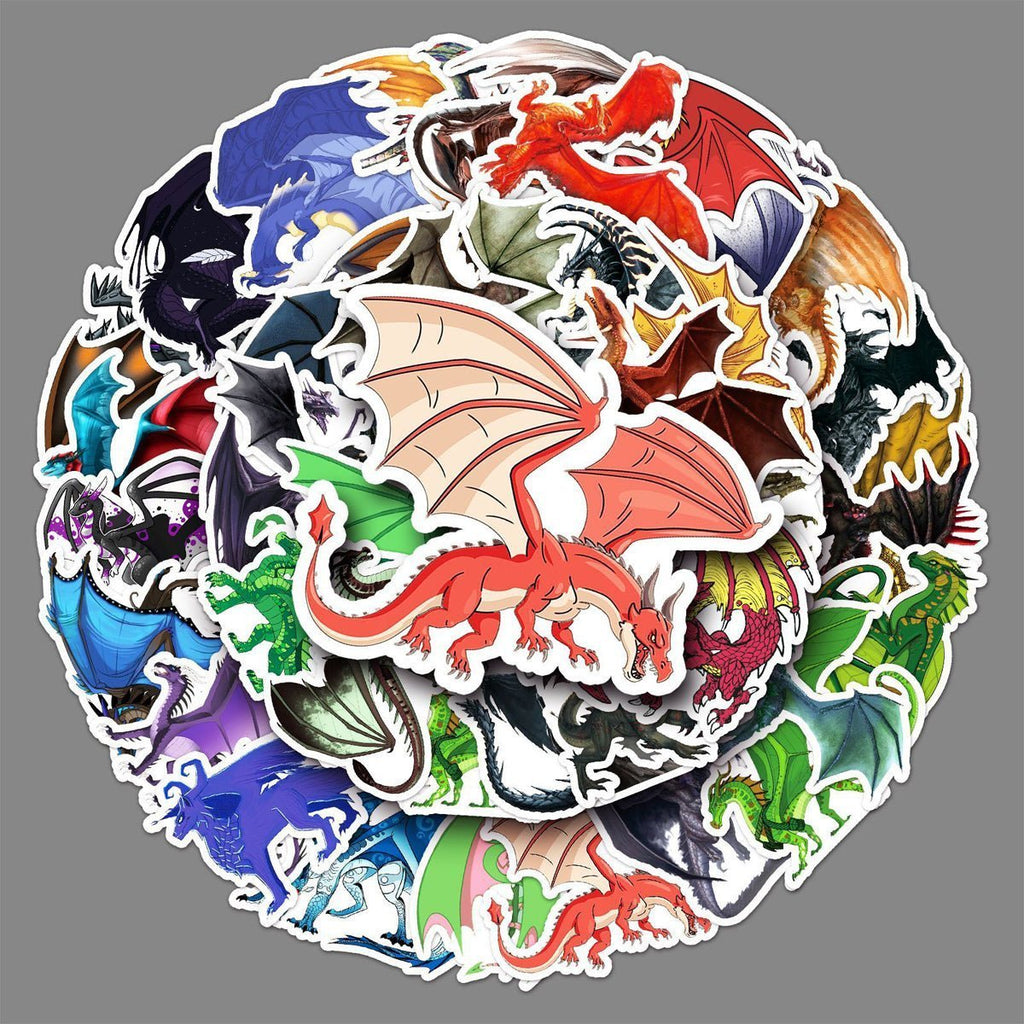 50 Dragon Stickers for Laptops Water Bottles & Notebooks